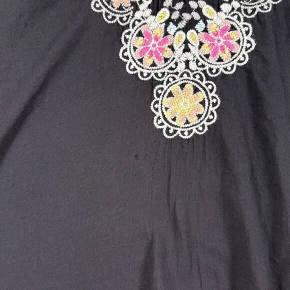 Johnny Was Blouse Tunic Top V-Neck Embroidered Floral Boho Cottage Core Size 2X - Picture 8 of 9